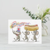 Mic, Mac & Moe's Happy 4 juli Uitnodigingen (Staand voorkant)