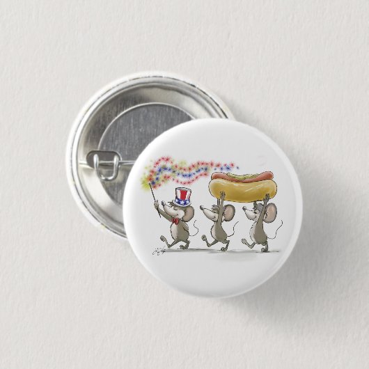 Mic, Mac & Moe's Happy 4th van juli Button (Voorkant /achterkant)