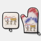 Mic, Mac & Moe's Happy van 4 juli Ovenwant & Pannenlap Set (Voorkant)