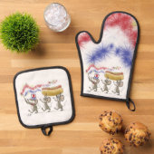 Mic, Mac & Moe's Happy van 4 juli Ovenwant & Pannenlap Set (Top down)