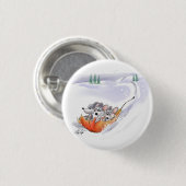 Mic, Mac & Moe's Winter Holiday Landscape Button (Voorkant /achterkant)