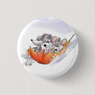 Mic, Mac & Moe's Wintervakantieknop Ronde Button 3,2 Cm
