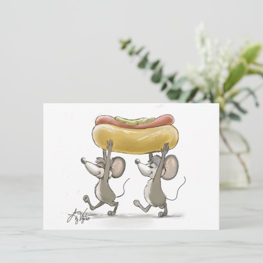 Mic & Mac's Picnic/BBQ Vierde van juli Uitnodiging (Staand voorkant)