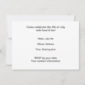 Mic & Mac's Picnic/BBQ Vierde van juli Uitnodiging (Achterkant)