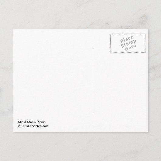 Mic & Mac's Picnic-Briefkaart Briefkaart (Achterkant)
