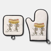 Mic & Mac's Picnic Oven Mitt en Pothouders Ovenwant & Pannenlap Set (Voorkant)