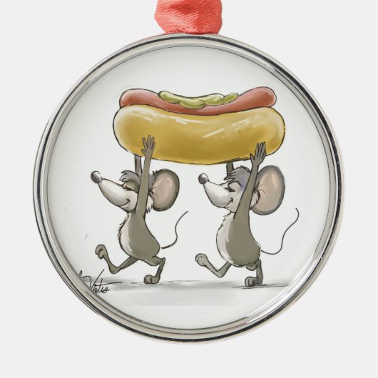 Mic & Mac's Picnic Premium Round Ornament (Voorkant)