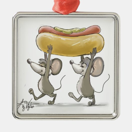 Mic & Mac's Picnic Premium Square Ornament (Voorkant)