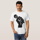 Mic Raise - Old School Hip Hop Microphone Graphic  T-shirt (Voorkant volledig)