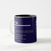 Mica, Girl Personalized Name Definition Mug Tweekleurige Koffiemok (Voorkant links)