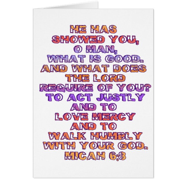 Micah 6:8 (Voorkant)