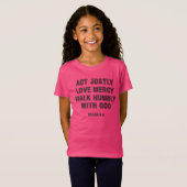 Micah 6:8 Act Justly Black Boundtext T-shirt (Voorkant volledig)