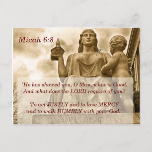 Micah 6:8 bijbelgeheugenkaart briefkaart