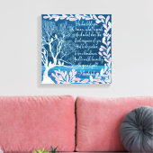 Micah 6:8 Blauwgroen Blauwe Boom Bijbelverse Canvas Afdruk (Insitu (Woonkamer))
