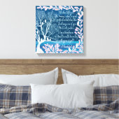 Micah 6:8 Blauwgroen Blauwe Boom Bijbelverse Canvas Afdruk (Insitu (Slaapkamer))