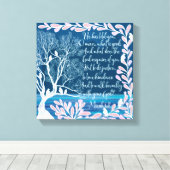 Micah 6:8 Blauwgroen Blauwe Boom Bijbelverse Canvas Afdruk (Insitu (Houten vloer))