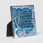 Micah 6:8 Blauwgroen Blauwe Boom Bijbelverse Fotoplaat (Voorkant)