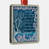 Micah 6:8 Blauwgroen Blauwe Boom Bijbelverse Metalen Ornament (Rechts)