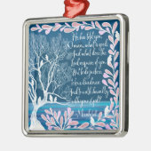 Micah 6:8 Blauwgroen Blauwe Boom Bijbelverse Metalen Ornament (Links)