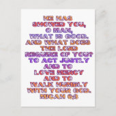 Micah 6:8 briefkaart (Voorkant)