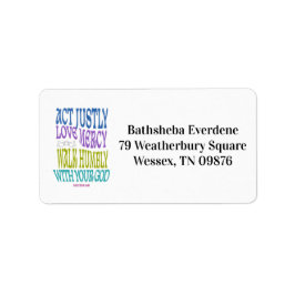 Micah 6:8 Colorful Scripture Address Labels