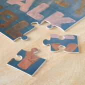 Micah 6:8 Gold en Blauwgroen Legpuzzel (Zijkant)