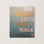 Micah 6:8 Gold en Blauwgroen Legpuzzel (Verticaal)