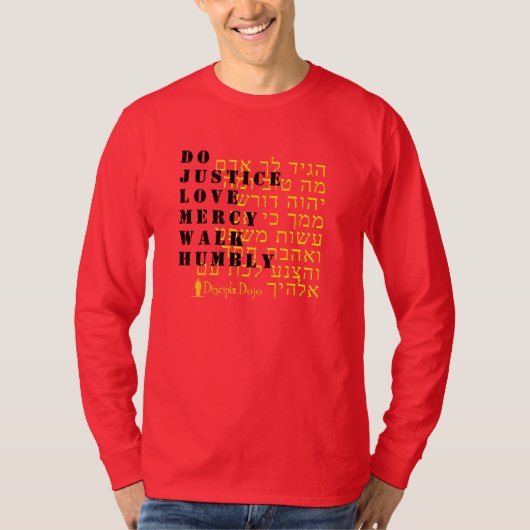 Micah 6:8 Hebreeuws lang sleeve shirt (Voorkant)