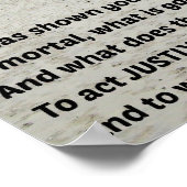 Micah 6:8 Hij heeft je laten zien, O mortal, .... Poster (Hoek)