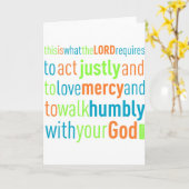 Micah 6:8 kaart (Gele Bloem)