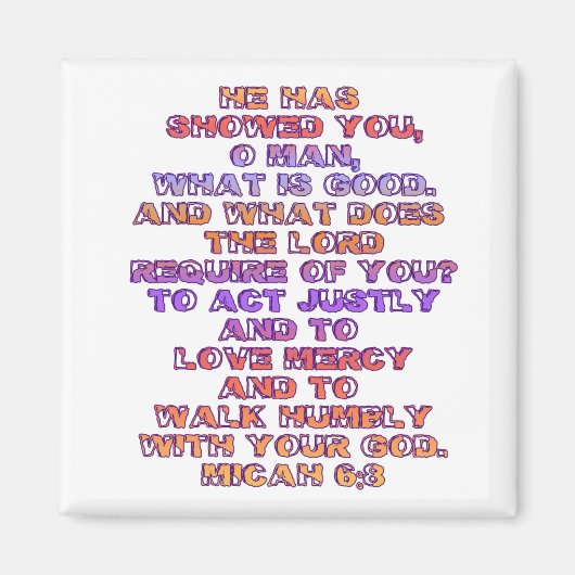 Micah 6:8 magneet (Voorkant)