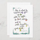 MICAH 6:8 NOTITIEKAARTJE (Voorkant / Achterkant)