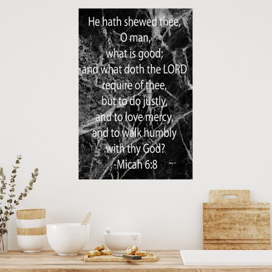 Micah 6:8 poster (Keuken)