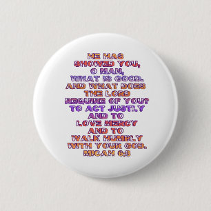 Micah 6:8 ronde button 5,7 cm
