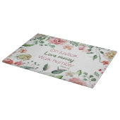 Micah 6:8 Roze Floral Waterverf Snijplank (Hoek)