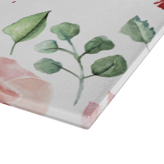 Micah 6:8 Roze Floral Waterverf Snijplank (Hoek)