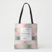 Micah 6:8 Roze & Groene Diamond Geometric Tote Bag (Voorkant)