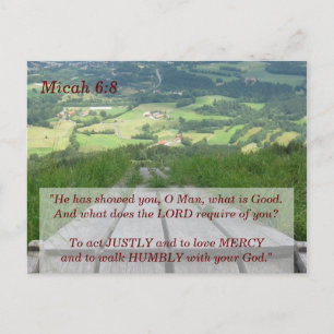Micah 6 8 Scriptgeheugenkaart Briefkaart