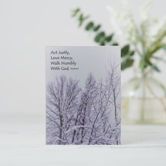 Micah 6:8 Scriptpostkaart Briefkaart (Staand voorkant)