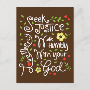 Micah 6 8 Seek Justice Love Mercy Walk Humble Briefkaart