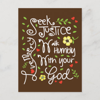 Micah 6 8 Seek Justice Love Mercy Walk Humble Briefkaart