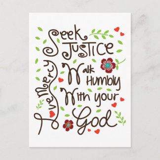 Micah 6 8 Seek Justice Love Mercy Walk Humble Briefkaart
