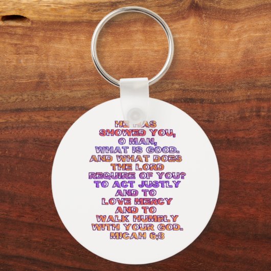 Micah 6:8 sleutelhanger (Voorkant)