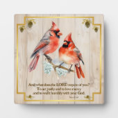 Micah 6:8 - Zangvogel met kardinalen Fotoplaat (Voorkant)