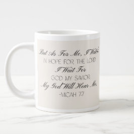 Micah 7:7 Hope Bible Verse Mug Grote Koffiekop