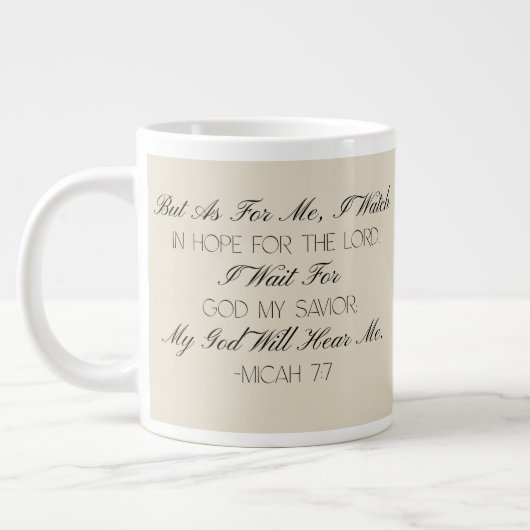 Micah 7:7 Hope Bible Verse Mug Grote Koffiekop (Links)