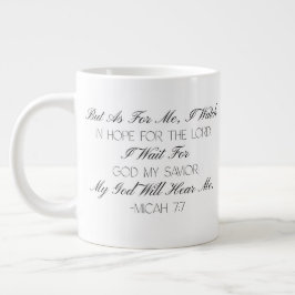 Micah 7:7 Hope Bible Verse Mug Grote Koffiekop