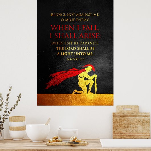 Micah 7:8 Bijbelversie Poster (Keuken)