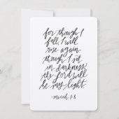 Micah 7:8 Handgeschreven Bijbelversie  Bedankkaart (Voorkant)