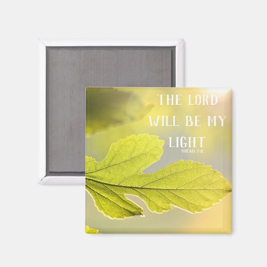 Micah 7:8 Sunny Leaf Magnet (Voorkant / Achterkant)